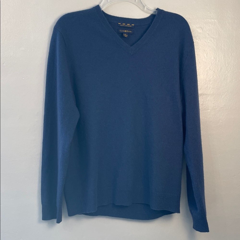 Club Room Men's V-Neck Sweater in Blue